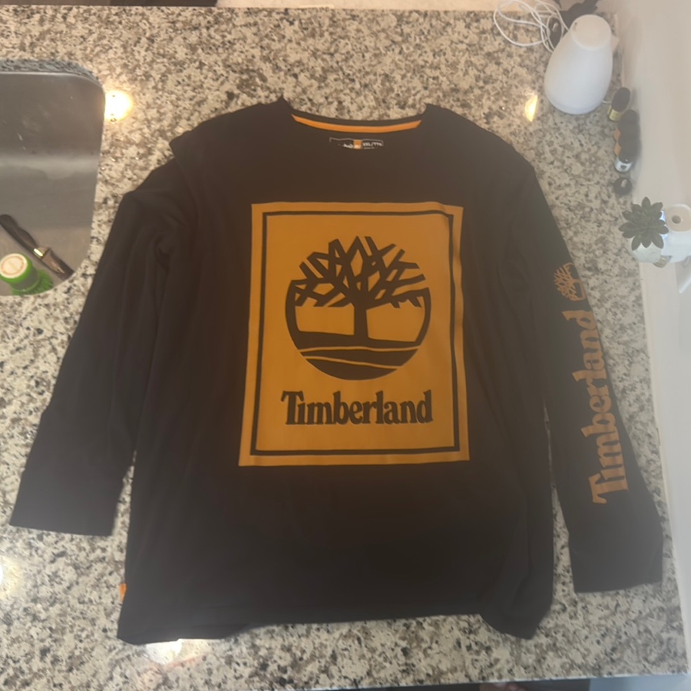 Timberland Black and Orange Graphic Long Sleeve
